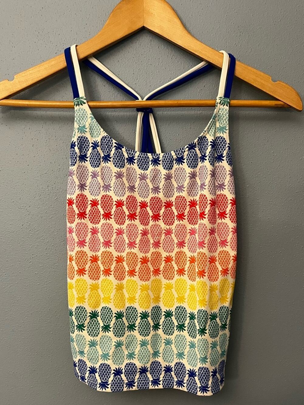 Boden Rainbow Pineapple Print Tankini Top